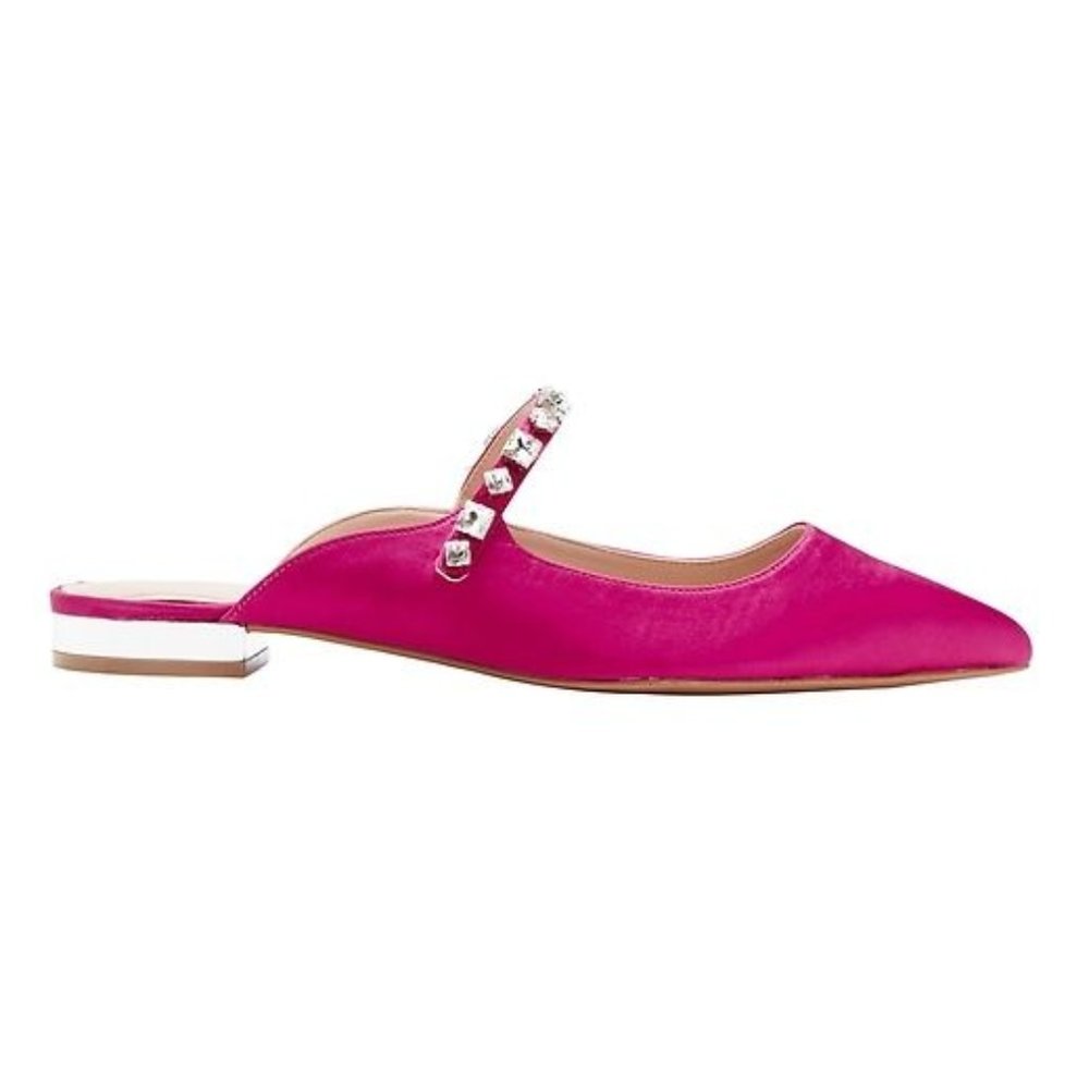 Banana Republic Pink Satin Embellished Strap Mule - Like New In Box - Picture 3 of 17